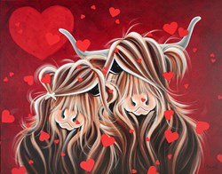 Falling for Moo by Jennifer Hogwood - Limited Edition on Canvas sized 28x22 inches. Available from Whitewall Galleries